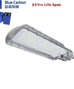 Alternative view of 2.0 Blue Carbon King Light solar street light, LifePo4 25yrs lifespan