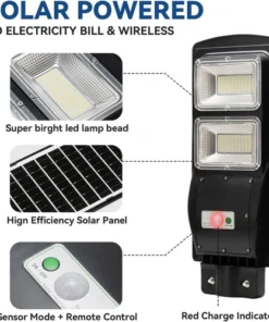 Alternative view of Upgraded Solar Street Light 6000 Lumens Outdoor,10000mAH 6000 LM, Black